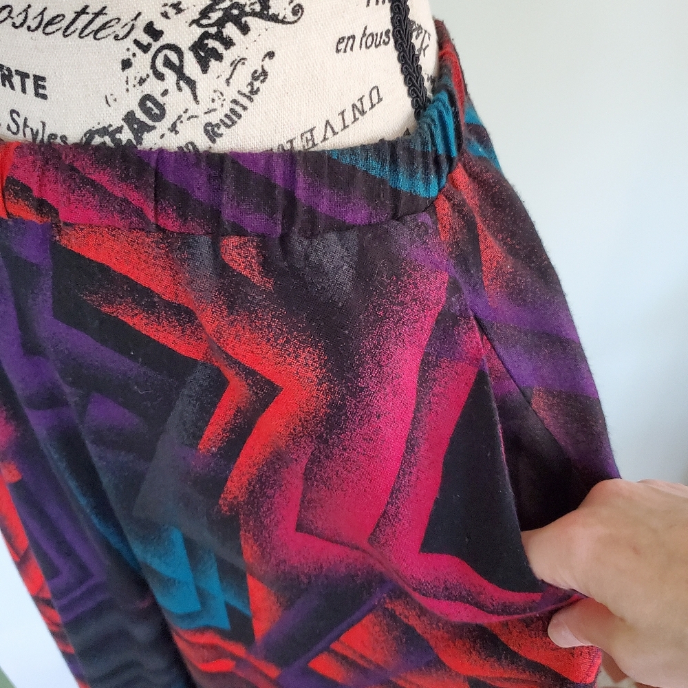 Vintage 80s Anthony Sicari Colorful Abstract Geometric Skirt - Picture 3 of 10